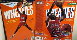 two boxes of wheaties with michael jordan pictured